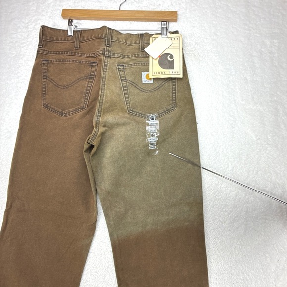 Vintage Carhartt Canvas Pants Mens 34x32 WU182 Chesnut Brown Faded NWT NOS READ - Picture 11 of 12